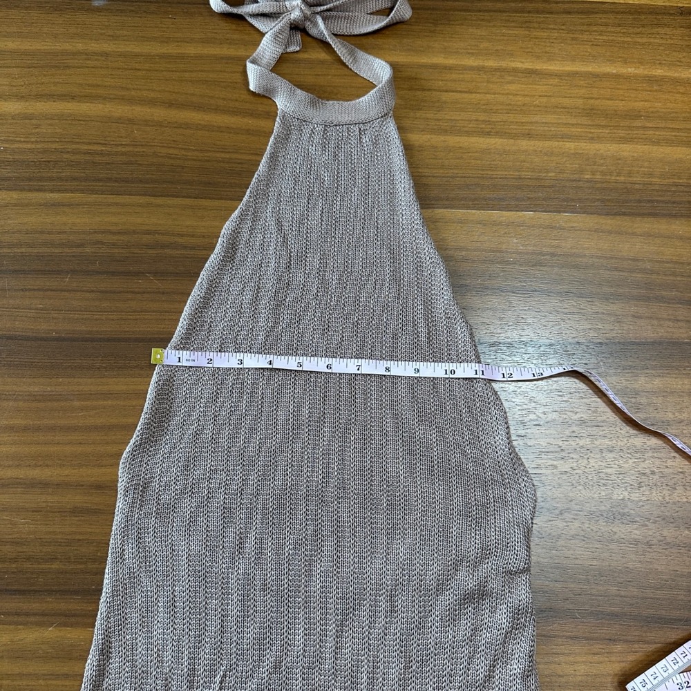 Flook the Label Zadia Knit Halter Maxi Dress Tan REVOLVE Slinky Resort Medium - Picture 8 of 14